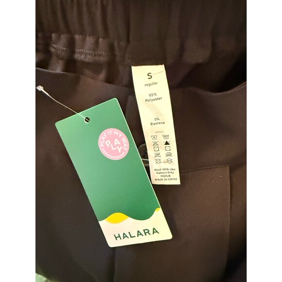 Halara Black High Waisted Button Zipper Shirred Straight Leg Work Pants Sz S NWT - Picture 5 of 5